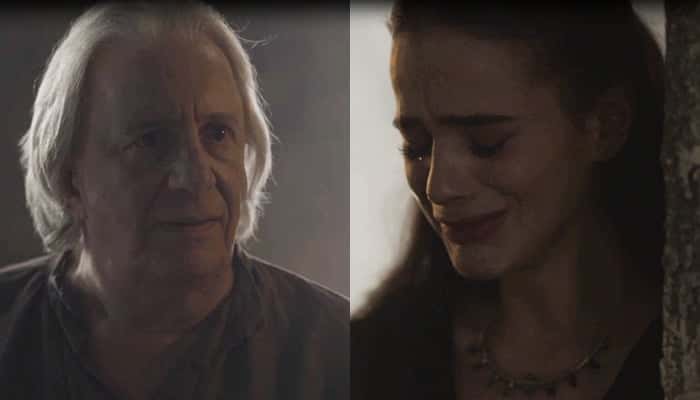 Augusto (Marco Nanini) humilha Catarina (Bruna Marquezine) em Deus Salve o Rei. (Foto: Reprodução/TV Globo)