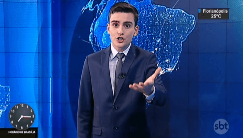 O apresentador Dudu Camargo. (Foto: Reprodução/SBT)