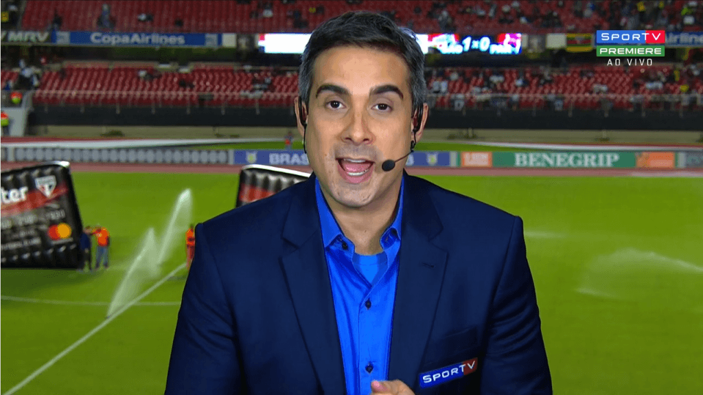 Gustavo Villani já fez sua estreia pelo SporTV (Foto: Reprodução)