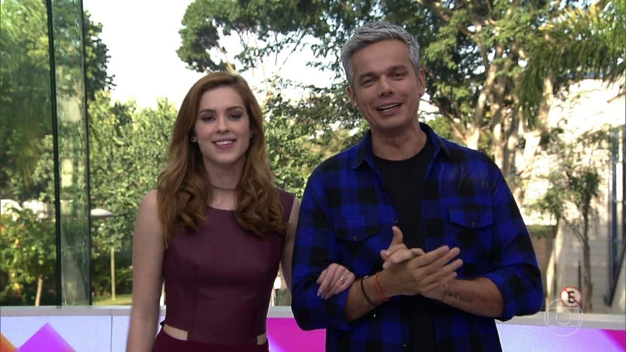 Sophia Abrahão e Otaviano no comando do Vídeo Show (Foto: Reprodução/Globo)
