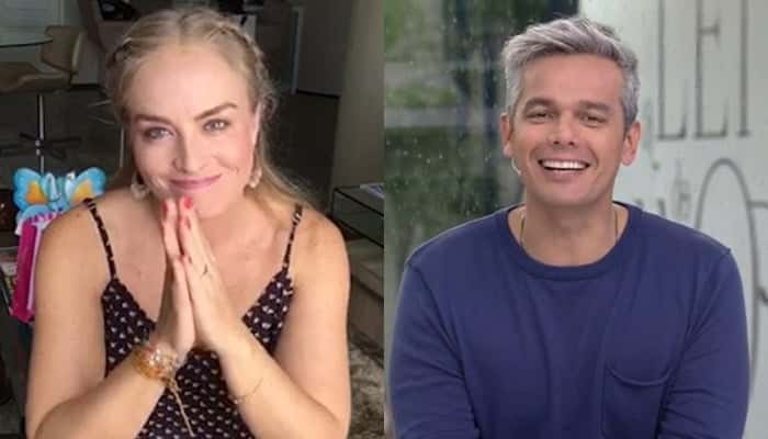 Otaviano Costa e Angélica na 'geladeira' da Globo. (Foto: Reprodução)