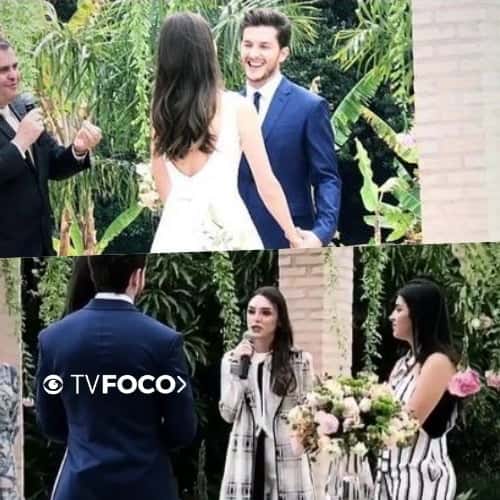 Klebber Toledo e Camila no casamento. (Foto montagem: TV Foco)