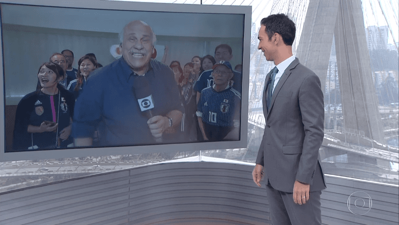 Márcio Canuto interage com Cesar Tralli durante o telejornal SP1 (Foto: Reprodução/Globo)