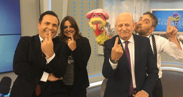 Gottino, Fabíola Reipert e Renato Lombardi no quadro A Hora da Venenosa (Foto: Reprodução/Instagram)