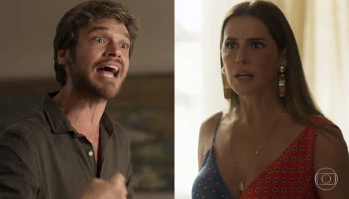 Beto (Emilio Dantas) e Karola (Deborah Secco) em cena de Segundo Sol (Foto: Reprodução/Globo)
