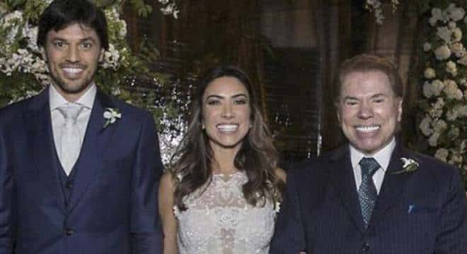 Fábio Faria, Patricia Abravanel e Silvio Santos (Foto: Reprodução)