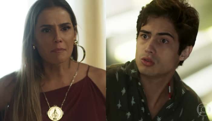 Karola (Deborah Secco) e Valentim (Danilo Mesquita) em Segundo Sol (Foto: Reprodução/Globo)