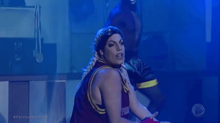 Porchat imita Pabllo Vittar em seu talk show na Record. (Foto: Reprodução)