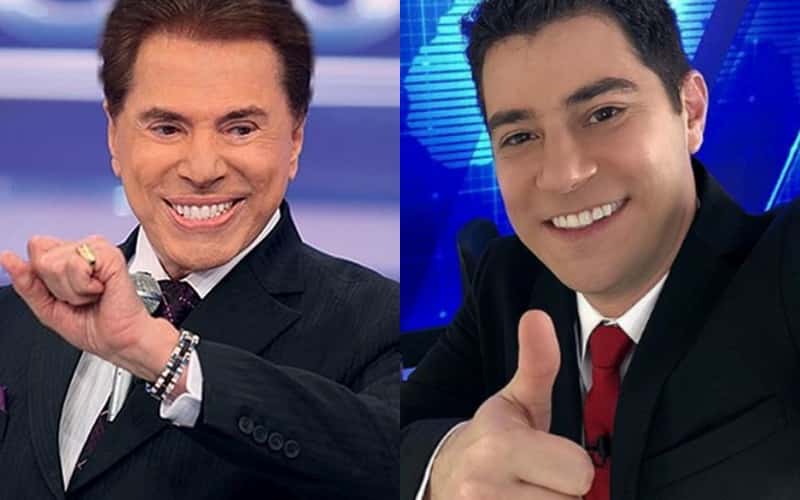 Silvio Santos e Evaristo Costa no SBT (Foto: Reprodução)