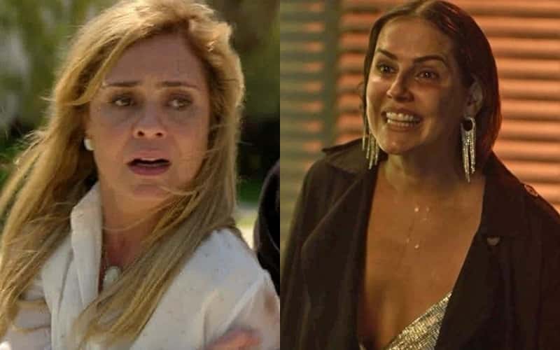 Carminha e Karola na mesma cena (Foto: Reprodução)