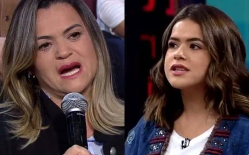 Maisa e sua mãe no SBT (Foto: Reprodução)