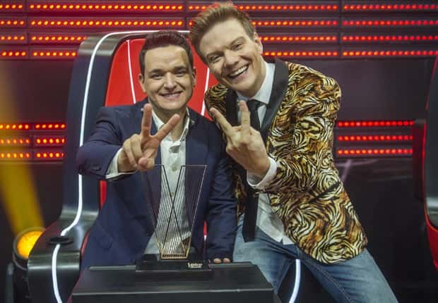Leo Pain e Michel Teló (Foto: Raquel Cunha/TV Globo)