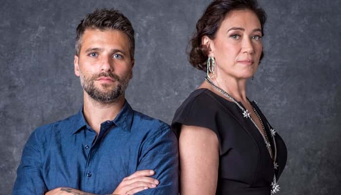 Gabriel (Bruno Gagliasso) e Valentina (Lília Cabral) em O Sétimo Guardião (Foto: Globo/João Cotta)