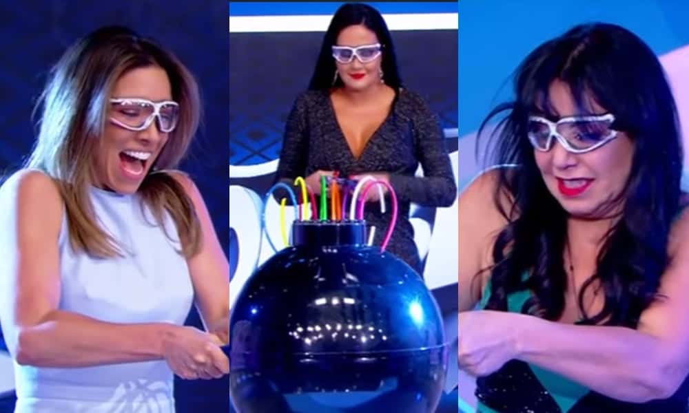 Apresentadoras do SBT passam por sufoco durante o Programa Silvio Santos. (Foto: Reprodução)