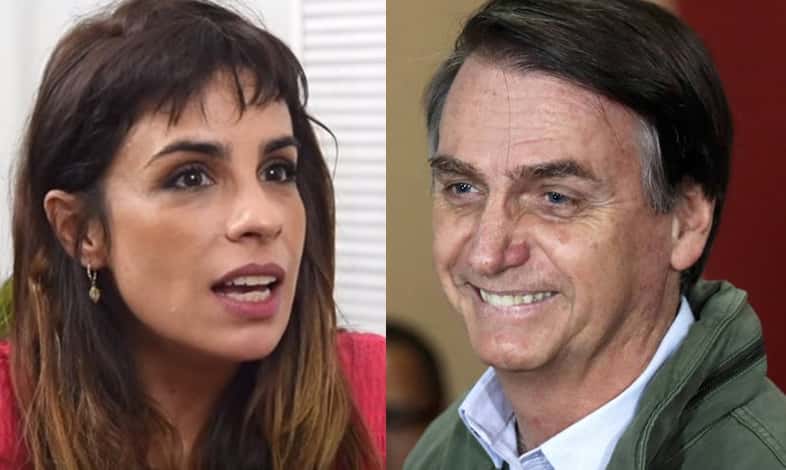 Maria Ribeiro e Jair Bolsonaro na Globo (Foto: Reprodução)
