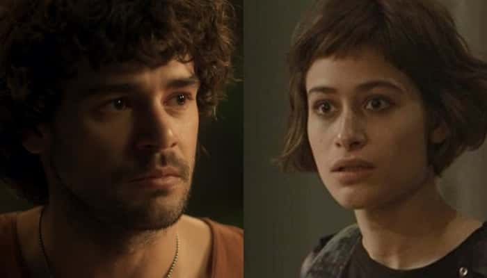 Narciso (Osmar Silveira) e Manu (Luisa Arraes) em Segundo Sol (Foto: Reprodução/Globo/Montagem)