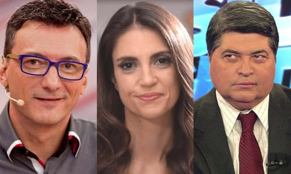 Britto Jr, Chris Flores e Datena não foram chamados para festinha na Record. (Foto: Reprodução)