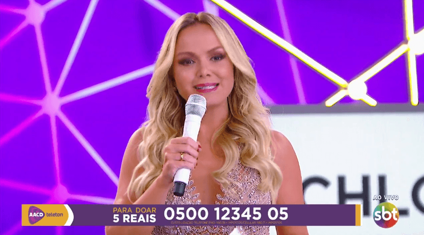 A apresentadora Eliana na abertura do Teleton 2018. (Foto: Reprodução)