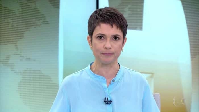 Sandra Annenberg no comando do Jornal Hoje (Foto: Reprodução/Globo)