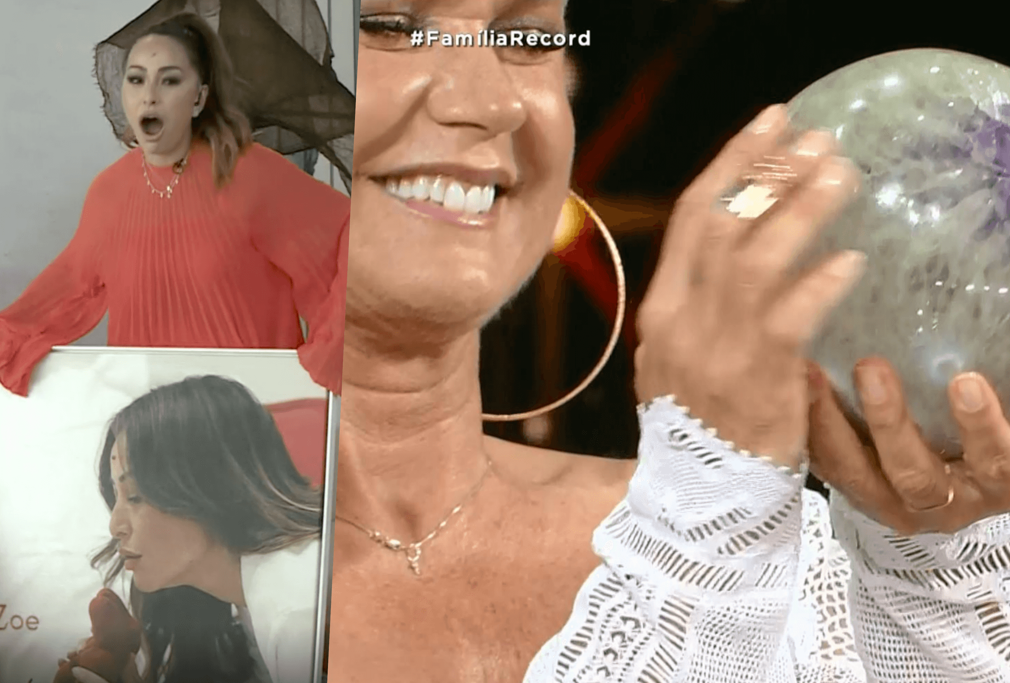 Xuxa ganhou uma pedra de Samara Felippo, enquanto Sabrina ganhou um quadro dela com Zoe