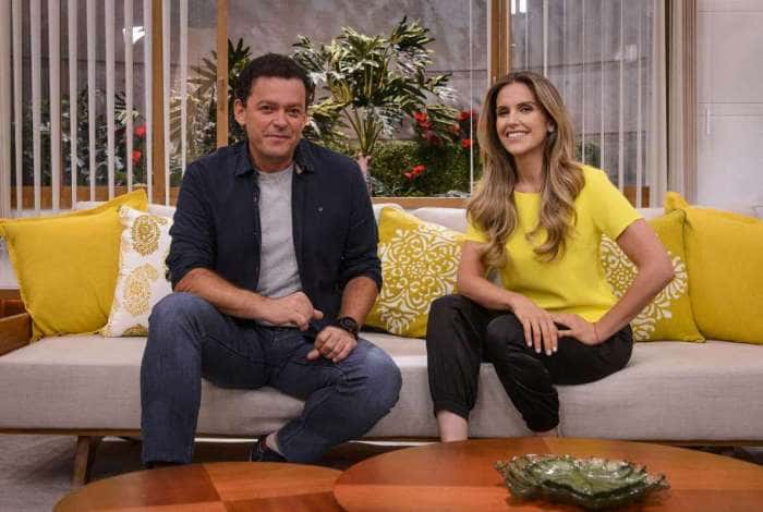 Fernando Rocha e Mariana Ferrão apresentando o Ben Estar (Foto: Reprodução/Globo)
