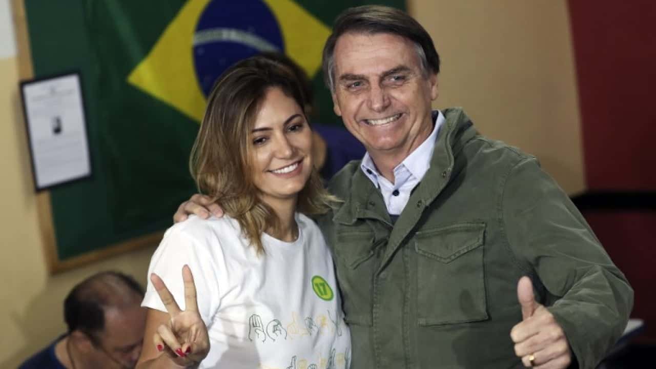 Michelle e o marido, Bolsonaro (Foto: Divulgação)