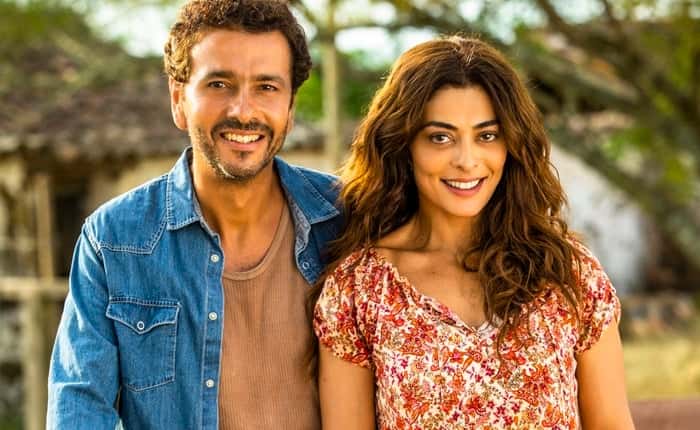 Amadeu (Marcos Palmeira) e Maria da Paz (Juliana Paes) em A Dona do Pedaço (Foto: Globo/João Miguel Júnior)