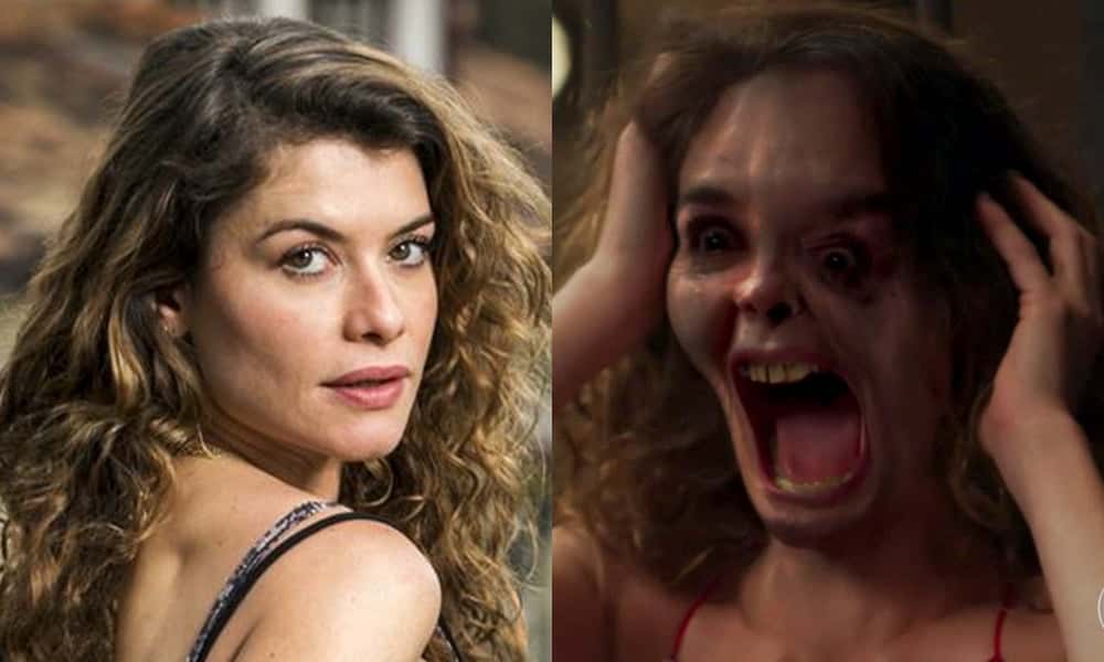 Alinne Moraes apareceu desfigurada em Espelho da Vida, novela da Globo. (Foto: Reprodução)
