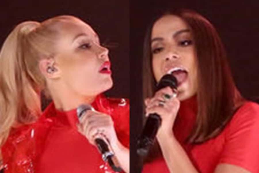 Anitta e Iggy no programa de Jimmy Fallon (Foto reprodução)