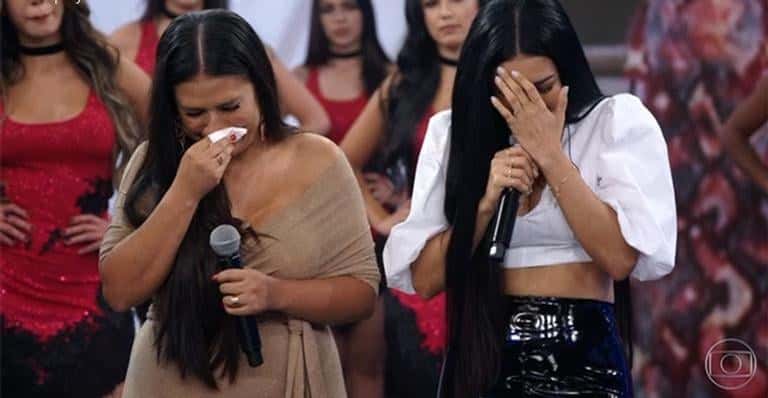 No Arquivo Confidencial do Domingão do Faustão, Simone e Simaria foram as lágrimas (Foto: Reprodução/ Globo)
