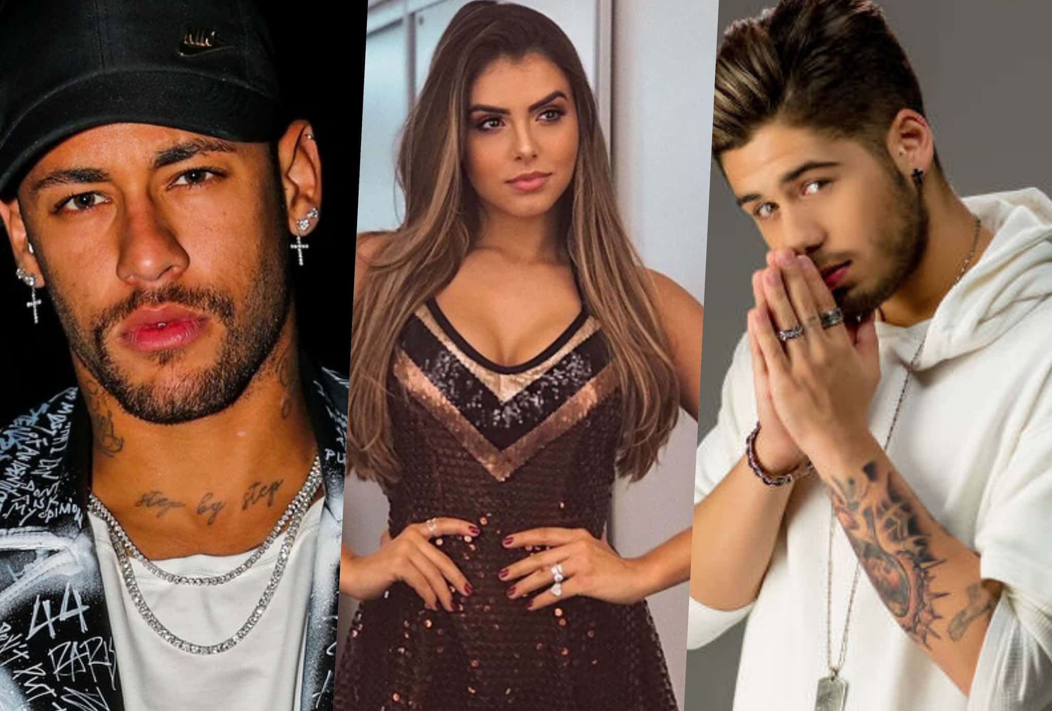 Neymar provocou Zé Felipe ao ser flagrado com Isabella Arantes, namorada do cantor (Foto montagem: TV Foco)