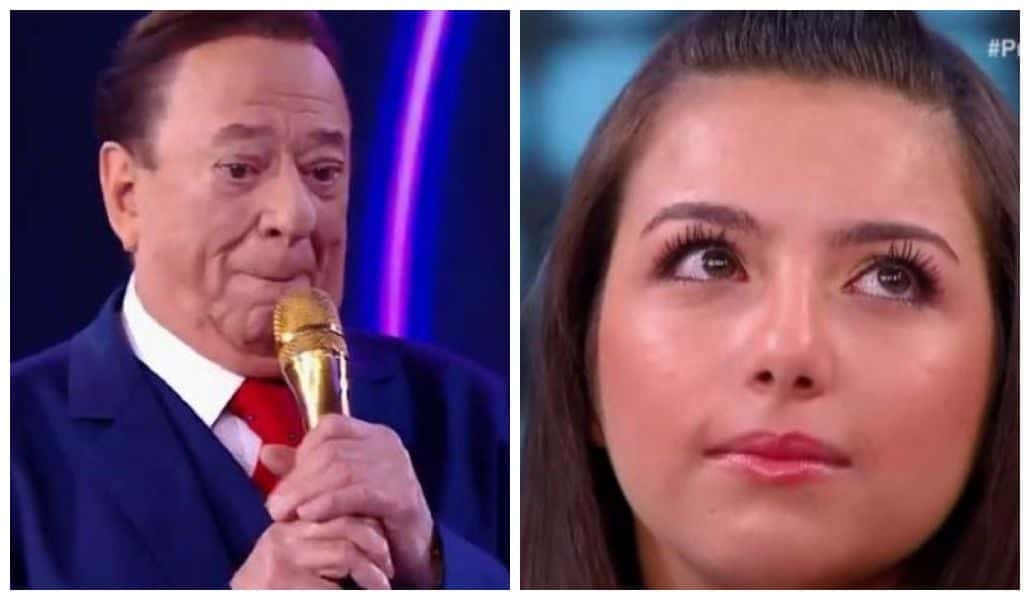 Raul Gil e sua ex-assistente, Yasmim Gabrielle (Foto: Reprodução SBT)
