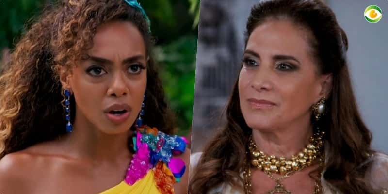 Dandara (Dandara Mariana) e Mercedes (Totia Meirelles) viverão em guerra em Verão 90 (Foto: Montagem/TV Foco)
