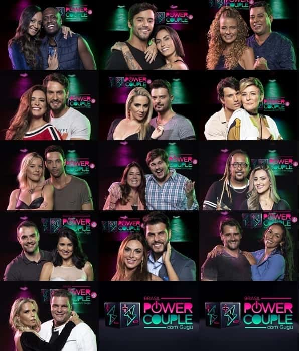 Os casais da quarta temporada do Power Couple Brasil. (Foto: Edu Moraes/Montagem)