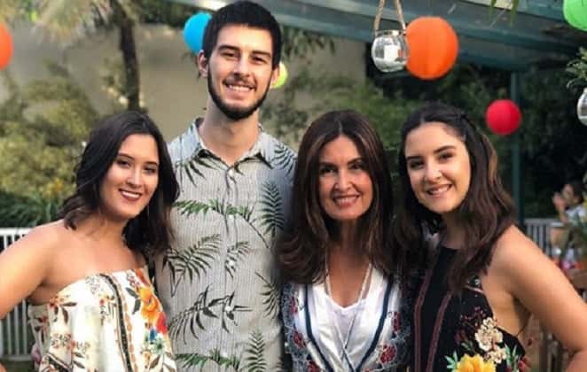 Fátima Bernardes e os filhos trigêmeos (Foto: Divulgação)