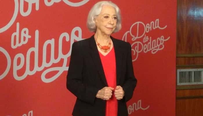 Fernanda Montenegro no lançamento de A Dona do Pedaço (Foto: Vitor Peccoli/TV Foco)