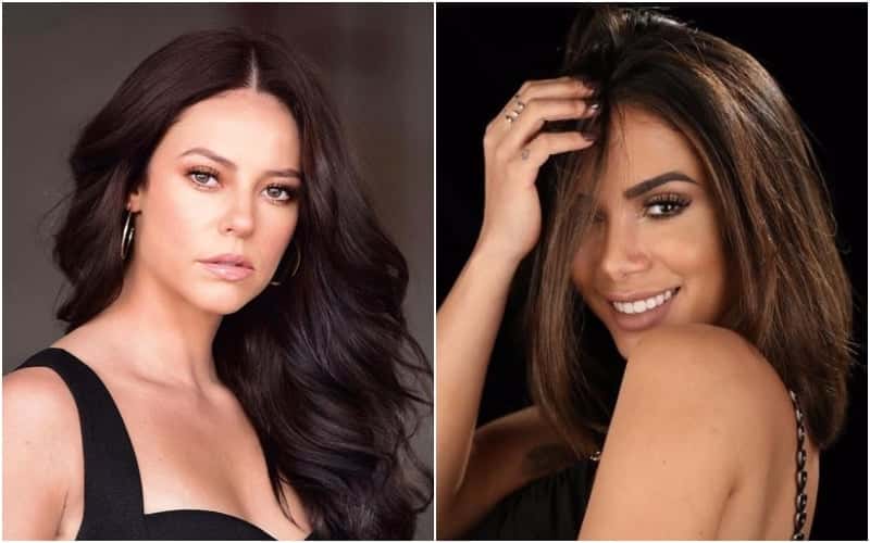 A atriz da Globo que atua em A Dona do Pedaço, Paolla Oliveira foi copia pela cantora Anitta (Foto: Montagem TV Foco)