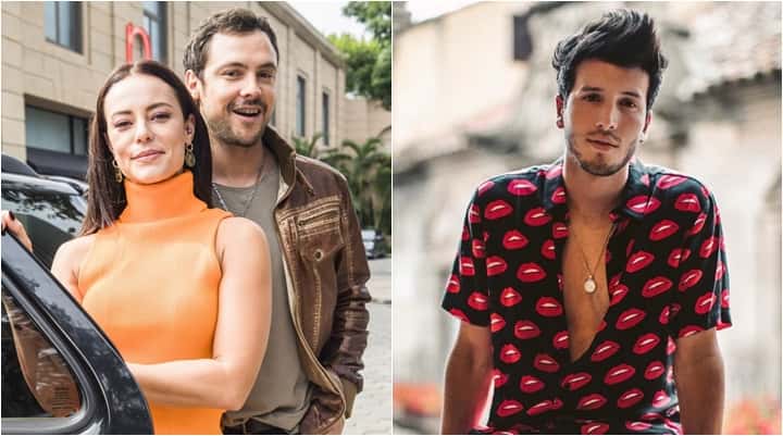 Sebastián Yatra canta música que é tema de Vivi Guedes (Paolla Olivera) e Chiclete (Sergio Guizé) em A Dona do Pedaço. (Foto: Montagem / Divulgação)