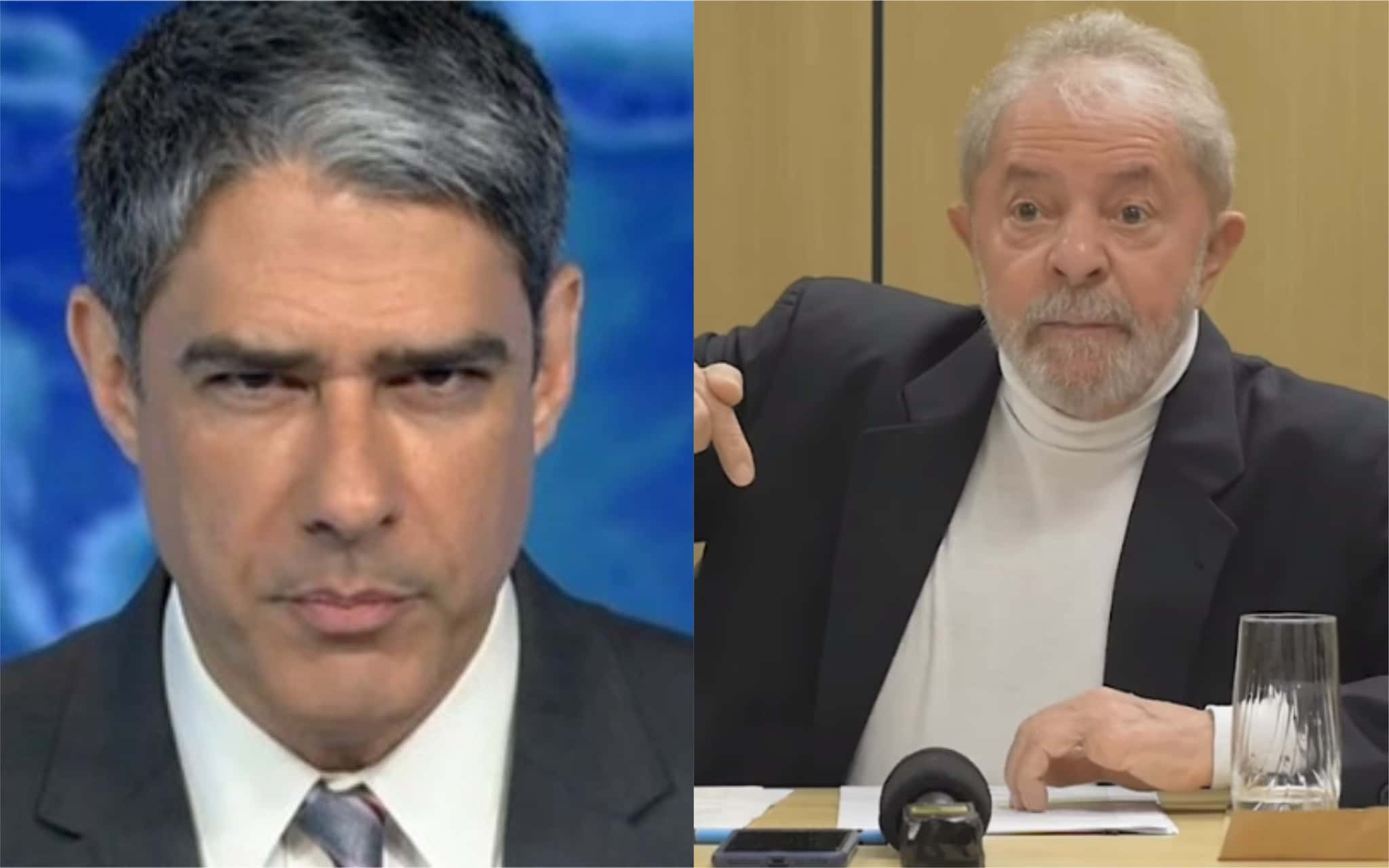 William Bonner despertou a fúria do ex-presidente Lula no Jornal Nacional e o clima entre eles não foi nada amigável no passado (Foto: Divulgação / TV Foco)