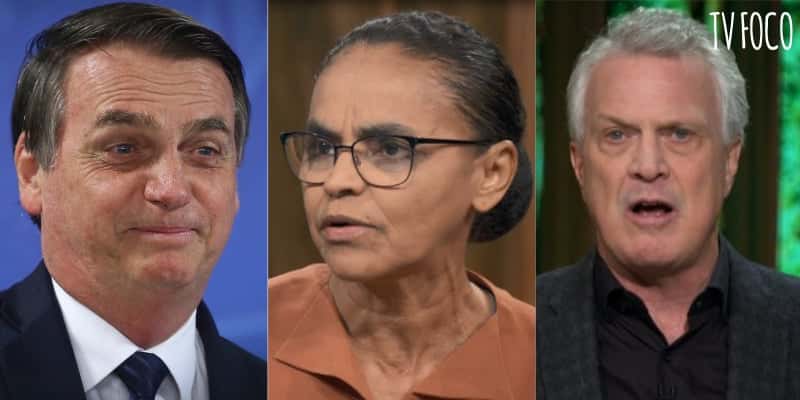 Marina Silva detonou Jair Bolsonaro no programa de Pedro Bial na Globo (Foto: Montagem/TV Foco)
