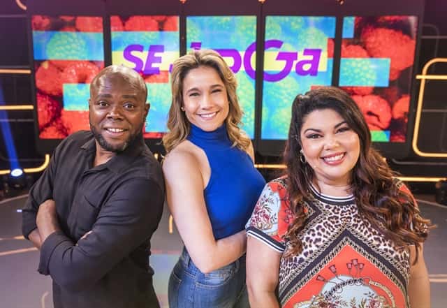 Érico Brás, Fernanda Gentil e Fabiana Karla no programa Se Joga (Foto: Globo/Victor Pollak)