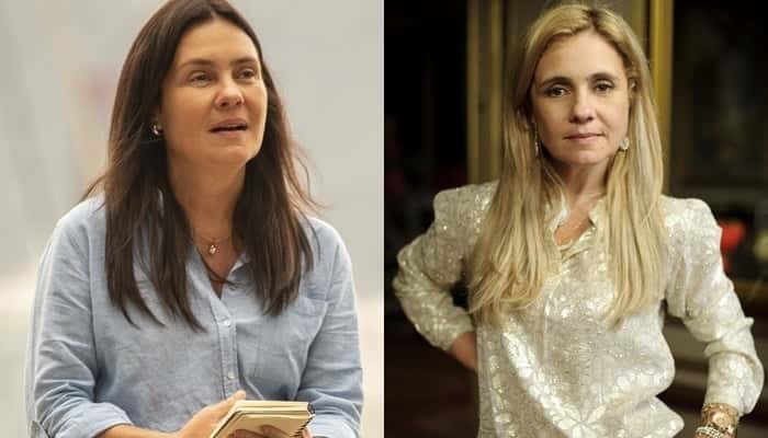 Adriana Esteves como Thelma em Amor de Mãe e Carminha em Avenida Brasil (Foto: Globo/João Cotta/Alex Carvalho)