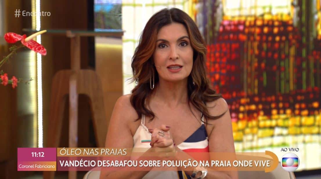 Fátima Bernardes fala sobre poluição de praias do Nordeste (Foto: reprodução/Globoplay)