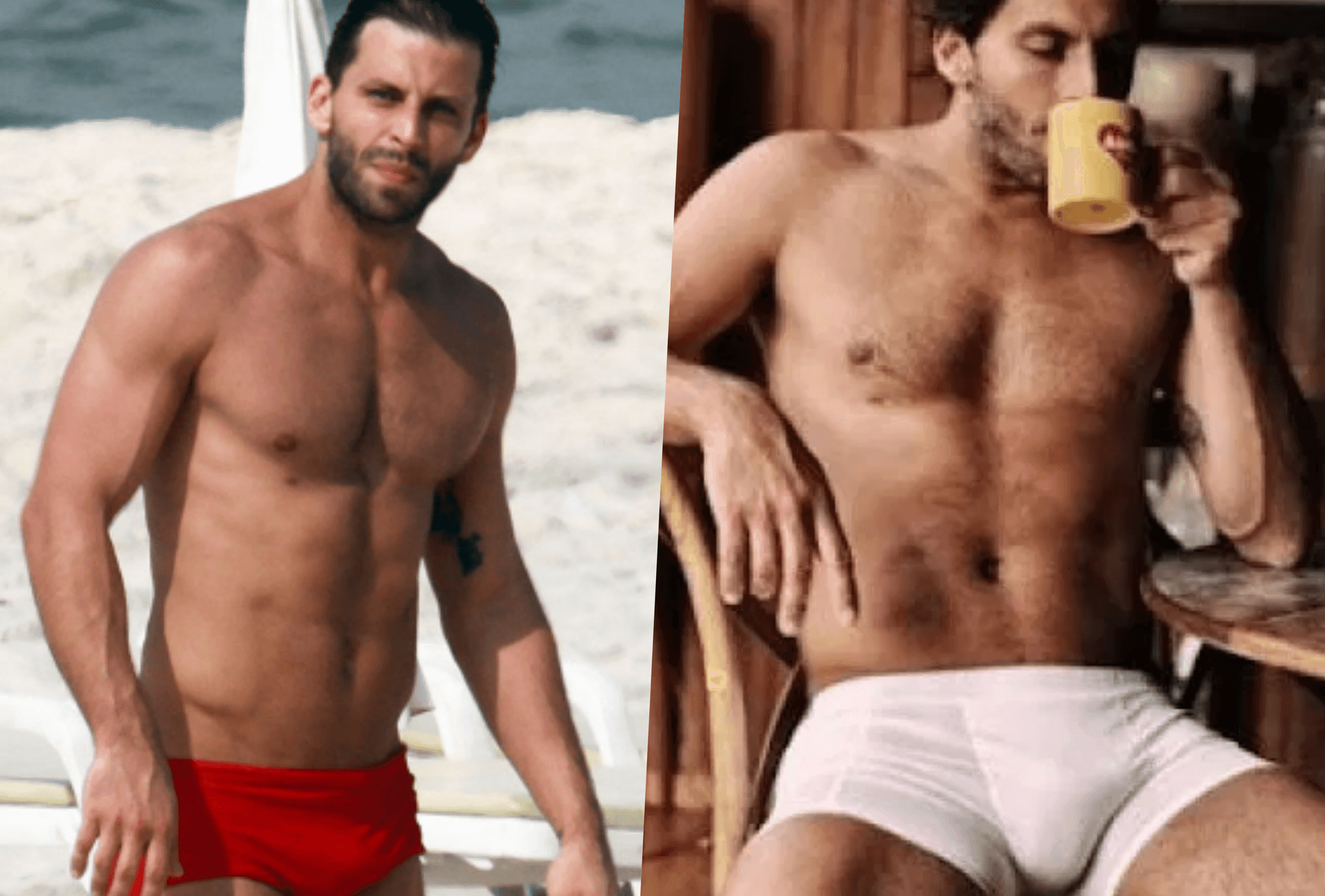 O ator Henri Castelli foi flagrado colocando a mão dentro da sunga do amigo e vídeo está dando o que falar (Foto reprodução)