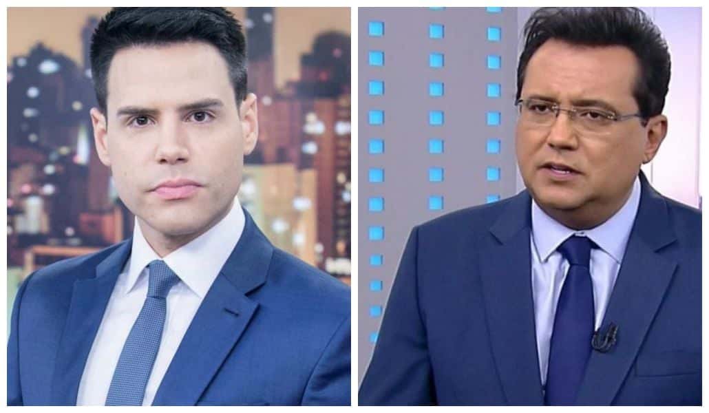 Luiz Bacci faz brincadeira com Geraldo Luís e apresentador rebate (Foto: Reprodução/ Record)