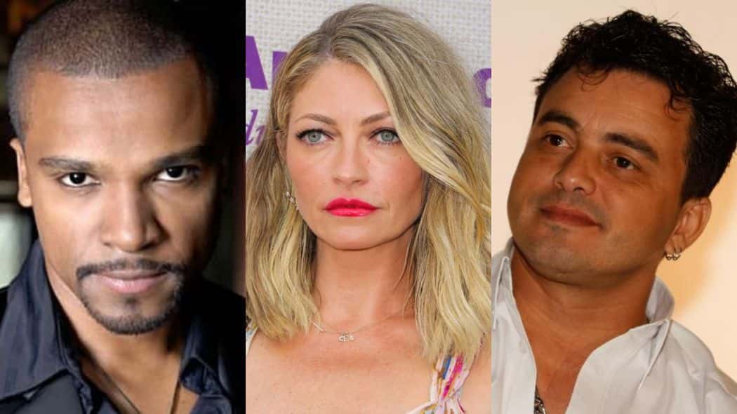 Alexandre Pires, Rebecca Gayheart e Renner (Foto: Montagem/TV Foco)