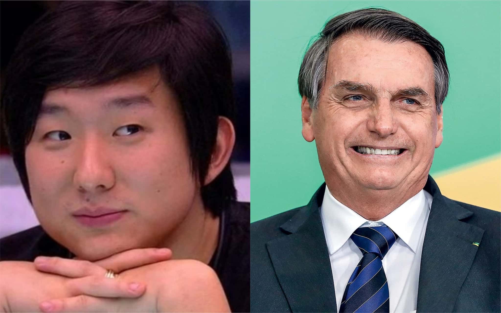 Pyong Lee, do BBB20, e Jair Bolsonaro (Foto: Divulgação / Montagem / TV Foco)