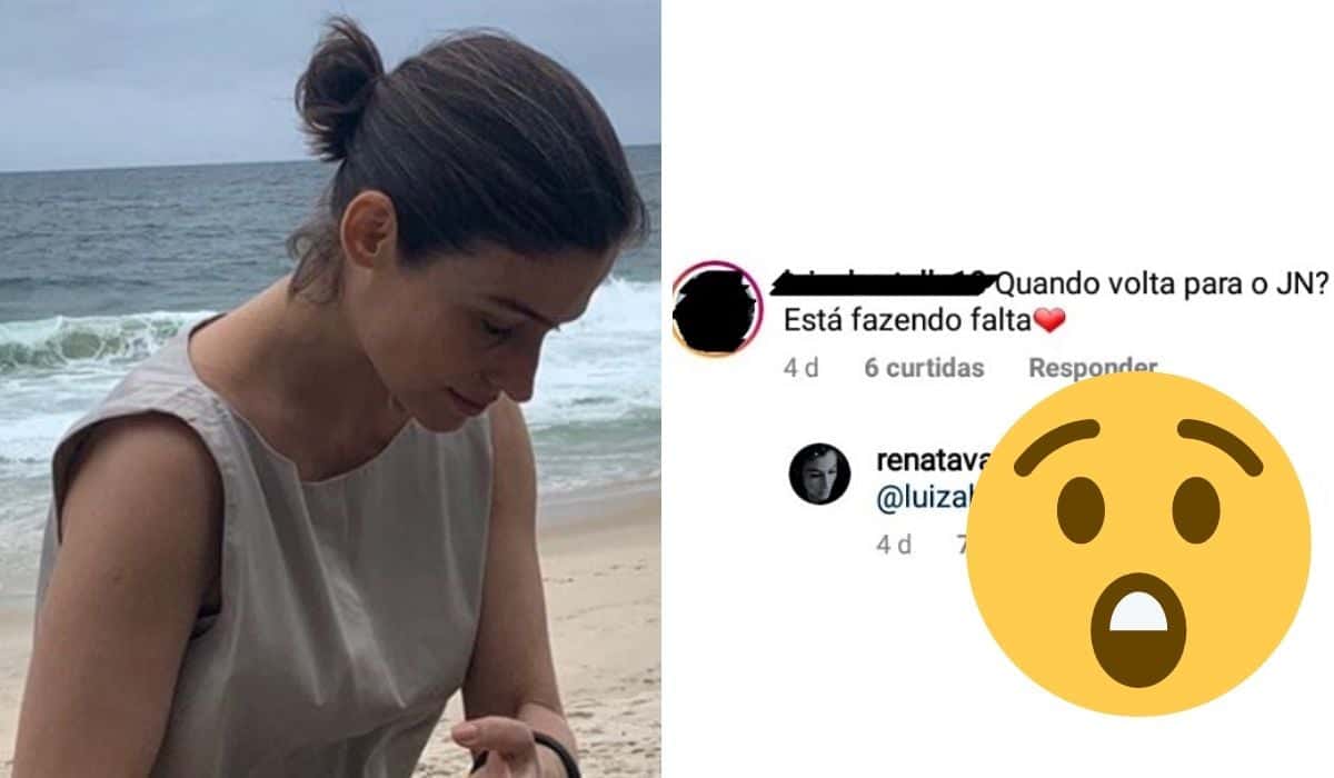 De férias, Renata Vasconcellos é questionada sobre quando volta ao JN e dá resposta - Montagem: TV Foco