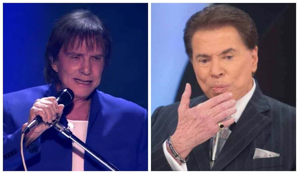 Roberto Carlos e Silvio Santos estiveram juntos na entrega de prêmios do Troféu Imprensa do SBT
