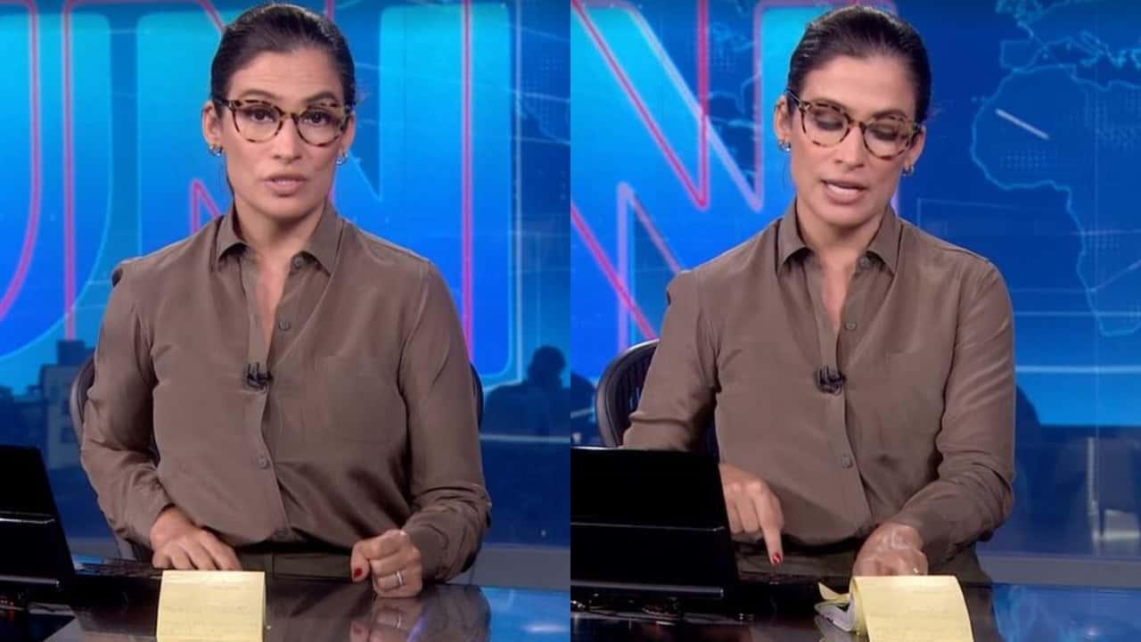 Renata Vasconcellos entrou ao vivo para notícia extraordinária (Foto: Reprodução/Globoplay)